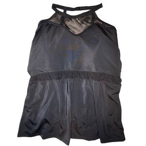 Swim Cacique Black Mesh Tankini size 26 new